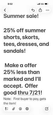 Summer Sale Promotional Listing